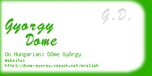 gyorgy dome business card